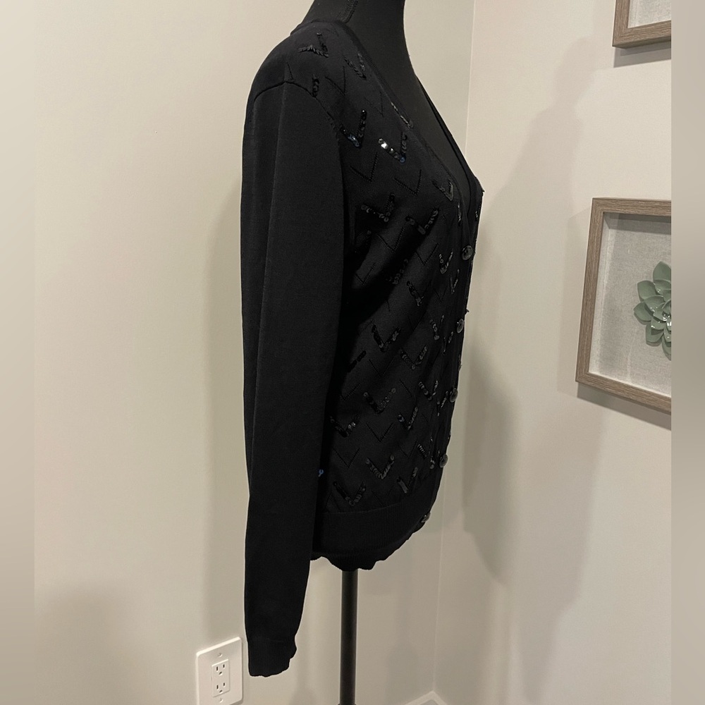 Never Worn! Melanie Lyne Button Front Cardigan with Sequin Details - Picture 3 of 11